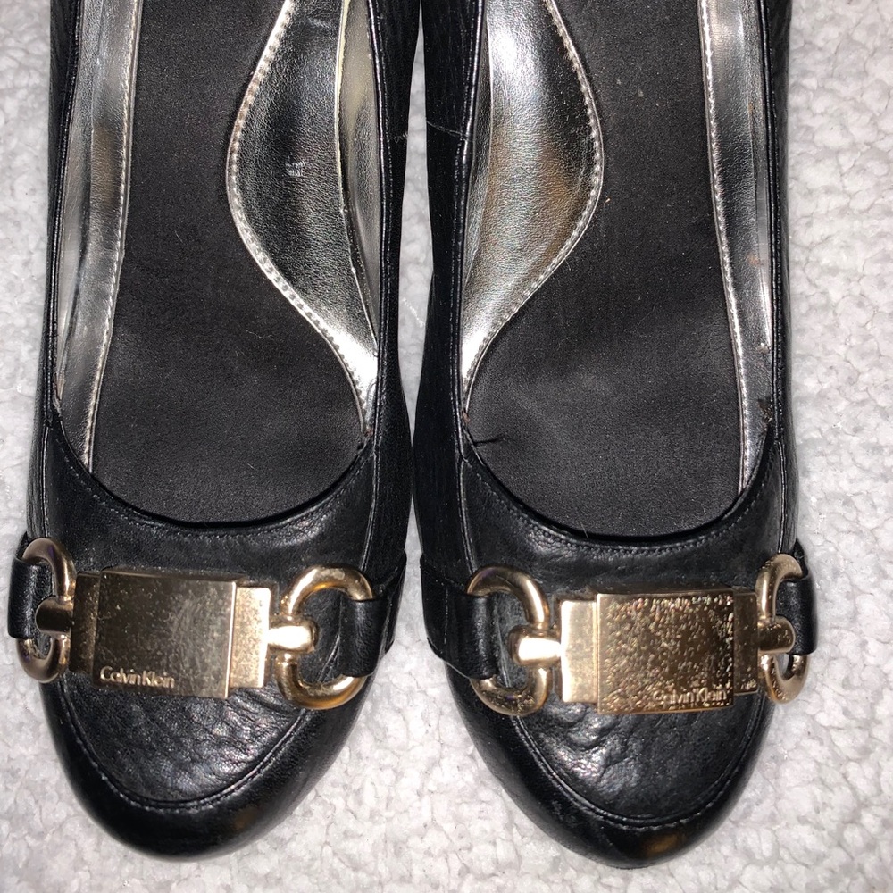 Pre-owned Black Calvin Klein Leather Heels 8.5